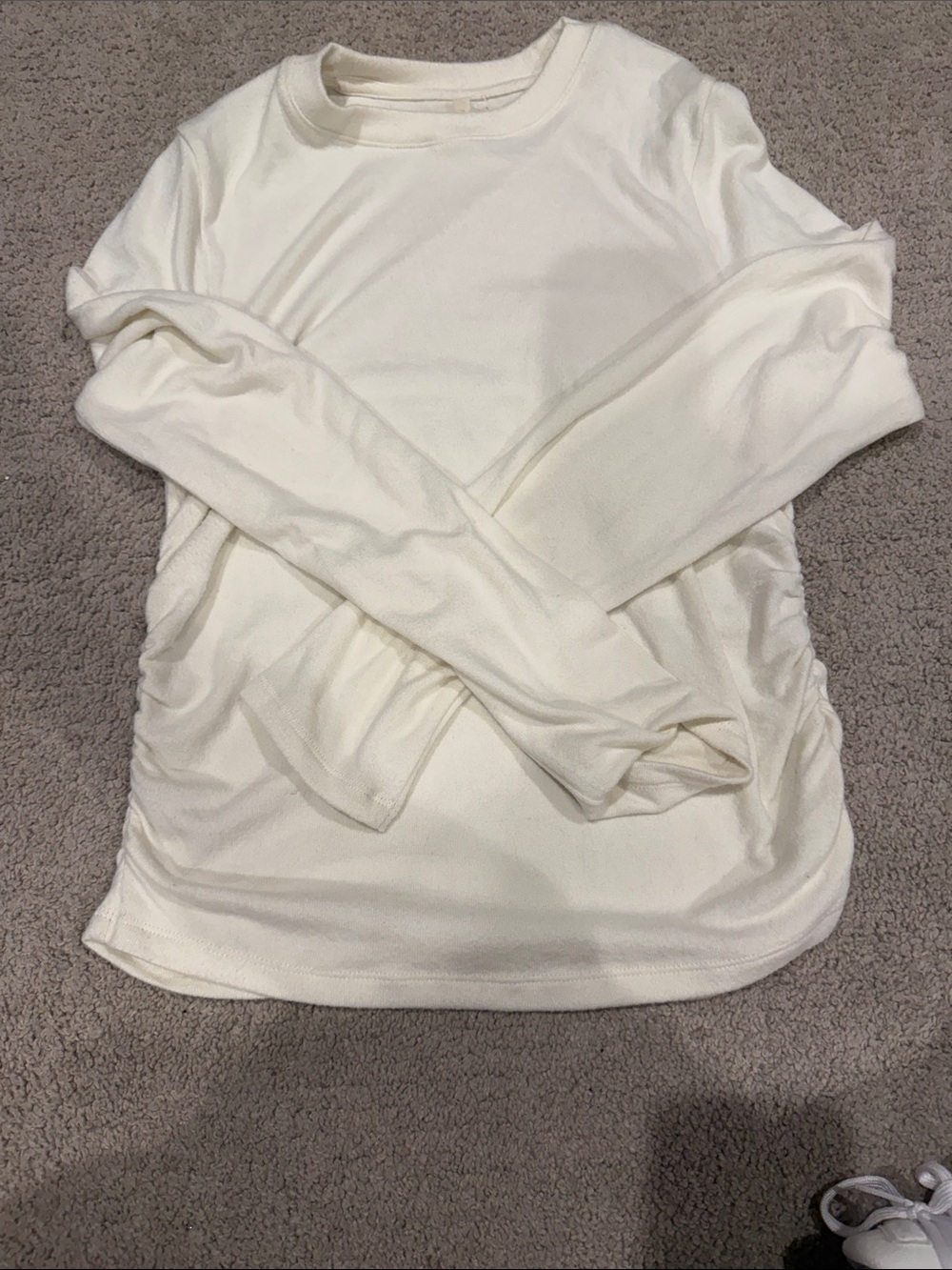 Madewell Cream Long-Sleeve Crewneck Top